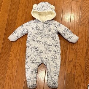 Nordstrom White and Blue Printed Kids Footie